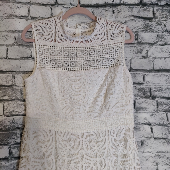 BHLDN Anthropologie Ojai macrame Wedding Dress Stunning Cutwork engagement Sz 12 - Picture 7 of 10